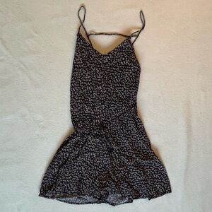 Mango Navy and Cream Floral Romper